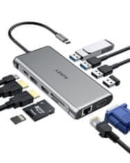 shumee AUKEY HUB USB C CB-C78 12W1 RJ45 HDMI 4K PD 100W