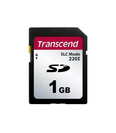 Transcend 1GB SD220I MLC priemyselná pamäťová karta (SLC Mode), 22MB/s R, 20MB/s W, čierna