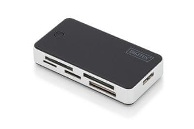 Digitus Čítačka kariet USB 3.0 s pripojovacím káblom USB 1m Podpora kariet MS/SD/SDHC/MiniSD/M2/CF/MD/SDXC