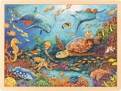 Goki Drevené puzzle Veľký korálový útes 96 dielikov 