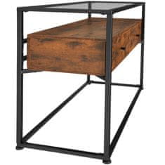 tectake Konzolový stolík Reading 101,5x41,5x80,5cm - Industrial tmavé drevo