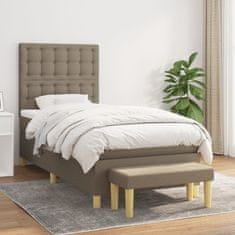 shumee Boxspring posteľ s matracom sivohnedý 100x200 cm látka