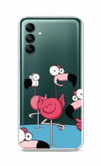 TopQ Kryt Samsung A04 Cartoon Flamingos 87069