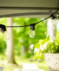 LUMILED Záhradná GIRLANDA vonkajší svetelný reťazec 10m + 10x LED žiarovka 2W 3000K Teplá biela