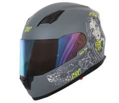 XRC Helma na moto Cobra king matt grey/fluo vel. XL