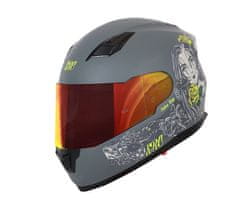 XRC Helma na moto Cobra king matt grey/fluo vel. XL