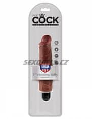 Pipedream King Cock 7'' Vibr Stiffy Brown / realistické dildo + vibrátor