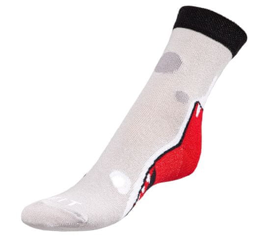 Ponožky detské Žralok - 30-34 - šedá, červená