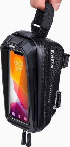 4DAVE WILDMAN Bicycle bag MS66 Phone Anti-glare Phone Mount Bag Cycling Top Tube Frame Bag, Waterproof 1L Black
