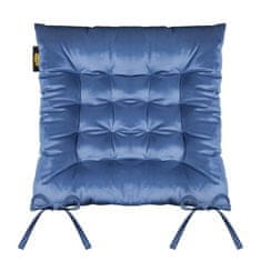 Eurofirany Vankúš na stoličku "Velvet" 40x40x6 cm modrý "