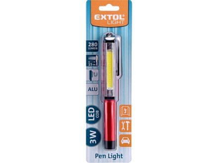 Extol Light Svietidlo (43118) bočné 3W COB LED, 280lm, 3xAAA, dĺžka 160mm