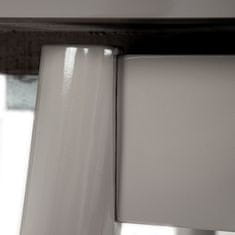 Autronic Moderný jedálenský stôl Jídelní stůl 90+25x70 cm, keramická deska šedý mramor, masiv, šedý vysoký lesk (HT-400M GREY)
