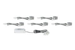 Paulmann Paulmann nábytkové vstavané svietidlá-Set Micro Line Mini LED kruhové, Kov kartáčovaný, 5ks Set 935.86 P 93586 93586