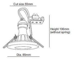 Light Impressions Light Impressions Kapego stropné vstavané svietidlo Alcor 220-240V AC / 50-60Hz GU10 1x max. 35,00 W strieborná 110014