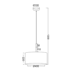 ACA ACA Lighting Textile závesné svietidlo OD650840PWH