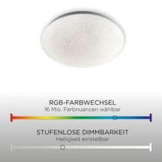 PAUL NEUHAUS PAUL NEUHAUS LED stropné svietidlo, biele, priemer 39cm, moderný dizajn RGB plus 3000K LD 14242-16