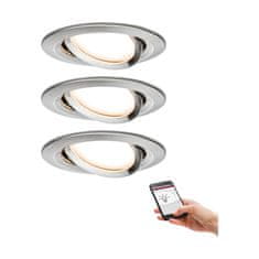 Paulmann Paulmann SmartHome Zigbee vstavané svietidlá sada LED Coin Nova Plus 3x6,5W stmievateľné kruhové kov kartáčovaný 929.59 P 92959 92959