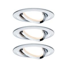 Paulmann Paulmann Vstavané svietidlo LED Nova kruhové 3x6,5W chróm výklopné 3-krokové-stmievateľné 934.88 P 93488 93488