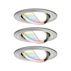 Paulmann Paulmann SmartHome Zigbee vstavané svietidlá sada LED Coin Nova Plus 3x3,5W RGBW kruhové kov kartáčovaný 929.65 P 92965 92965