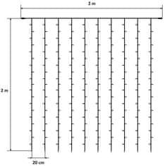 DecoLED DecoLED LED svetelná záclona HOBBY LINE, 2x2m, ľadovo biela, 200 diód LWC22