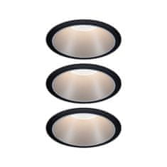 Paulmann Paulmann Vstavané svietidlo LED Cole 3x6,5W čierna / strieborná mat 3-krokové-stmievateľné 2700K teplá biela 934.08 93408