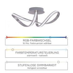 PAUL NEUHAUS Leuchten DIRECT LED stropné svietidlo, Smart Home, RGB plus W, farba oceľ RGB plus 3000-5000K MEDION LD 18431-55