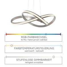 PAUL NEUHAUS Leuchten DIRECT LED závesné svietidlo, Smart Home, RGB plus W, oceľ RGB plus 3000-5000K MEDION LD 18432-55