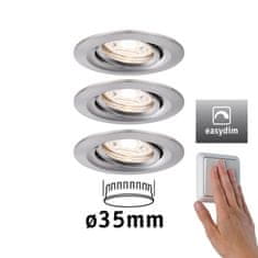 Paulmann Paulmann LED vstavané svietidlo Nova mini Plus EasyDim výklopné 3x4,2W 2700K kov kartáčovaný 230V 929.73 92973