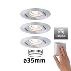 Paulmann Paulmann LED vstavané svietidlo Nova mini Plus EasyDim výklopné 3x4,2W 2700K hliník 230V 929.75 92975