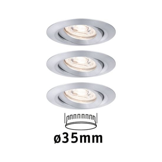 Paulmann Paulmann LED vstavané svietidlo Nova mini výklopné 3x4W 2700K hliník brúsený 230V 942.97 94297