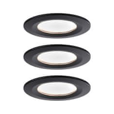 Paulmann Paulmann LED vstavané svietidlo Nova kruhové 3x6,5W teplá biela čierna / mat nevýklopnou 3ks sada 944.73 94473