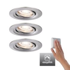 Paulmann Paulmann LED vstavané svietidlo Nova mini Plus EasyDim výklopné 3x4,2W 2700K kov kartáčovaný 230V 929.73 92973