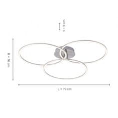 PAUL NEUHAUS LEUCHTEN DIREKT aj s JUST LIGHT LED stropné svietidlo vo farbe ocele s tromi svetelnými kruhmi a funkciou stmievania SimplyDim 2700K