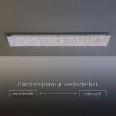 PAUL NEUHAUS LEUCHTEN DIREKT aj s JUST LIGHT LED stropné svietidlo hranaté vo farbe ocele s hviezdnym nebom a nastaviteľnou farbou svetla 2700-5000K