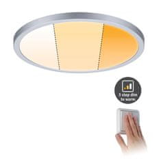 Paulmann Paulmann LED vstavané svietidlo Areo VariFit IP44 kruhové 230mm 16W matný chróm WarmDim 3-krokové-stmievateľné 929.92 92992