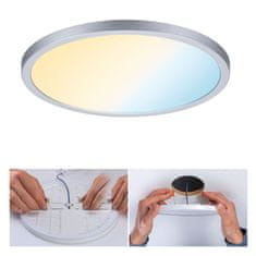 Paulmann Paulmann Smart Home Zigbee LED vstavané svietidlo Areo VariFit IP44 kruhové 230mm 16W matný chróm meniteľná biela 930.46 93046