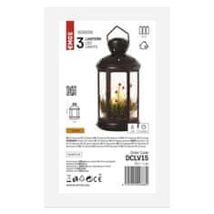 EMOS EMOS LED dekorácia - vianočný lampáš so sviečkami čierna, 35,5 cm, 3x C, vnútorné, vintage DCLV15