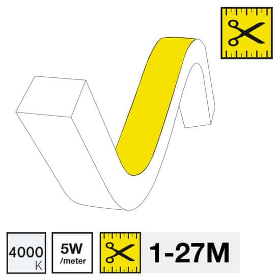 SLC LED pásik SLC NEON FLEX TOP 4000K 5W 411LM 1-27M IP67