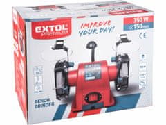 Extol Premium Brúska dvojkotúčová, príkon 350W, priemer kotúča/diery 150/12,7mm, šírka 20mm