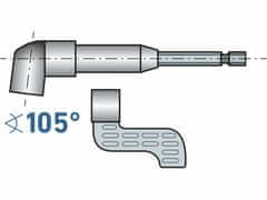 Extol Craft Nadstavec na bity rohový, 140mm, 1/4" HEX na 1/4" bit, max.25Nm