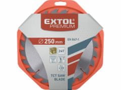 Extol Premium Kotúč pílový s SK plátkami, Ø250x3,2x30mm, 24z, EXTOL PREMIUM