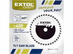 Extol Craft Kotúč pílový s SK plátkami, 400x2,5x30mm, 60Z