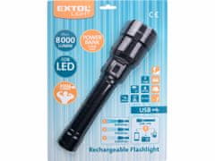 Extol Light Svietidlo nabíjateľné s powerbankou, 8000lm, COB LED, Zoom, 7,4V/5Ah Lion, USB, EXTOL LIGHT