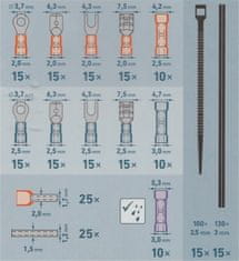 Extol Premium Kliešte krimpovacie pre káble 0,2-6,0mm2, sada 231ks, EXTOL PREMIUM