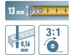 Extol Premium Pásmo meracie oceľové, 30m, šírka pásma 13mm, EXTOL PREMIUM