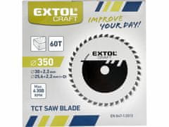 Extol Craft Kotúč pílový s SK plátkami, 350x2,2x30mm, 60Z