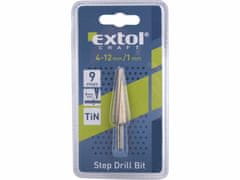 Extol Craft Vrták stupňovitý TiN, Ø4-12mm, stupňovanie 1mm, 9 otvorov, EXTOL CRAFT