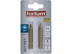 Fortum Bit krížový 2ks, PH 1x50mm, S2, FORTUM