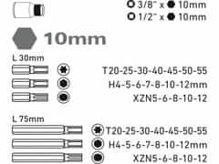 Extol Premium Bity, HEX-TORX-XZN, 40-dielna sada