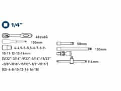 Fortum Sada nástrčných kľúčov Multi-lock, 19-dielna, FORTUM